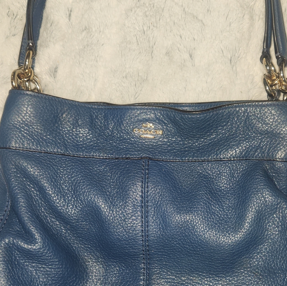 COACH Pebbled Leather Lexi Shoulder Bag - Medium/ Large - Picture 6 of 12